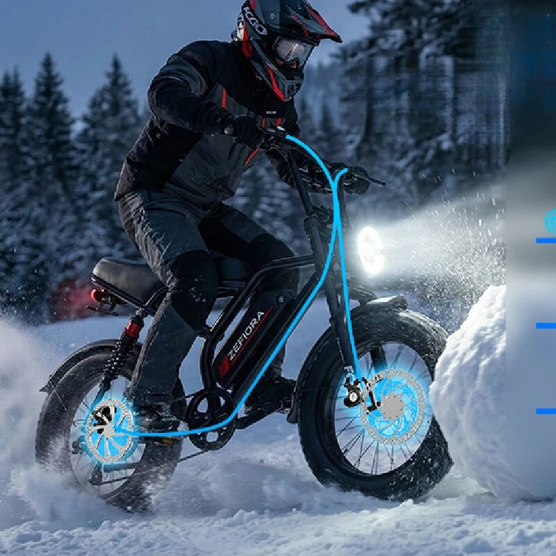14 20 inch Electric fat bike 1000w 2000w 30-50MPH 30-60Miles Adjustable front brake seat,For Cycling Electric Bicycle