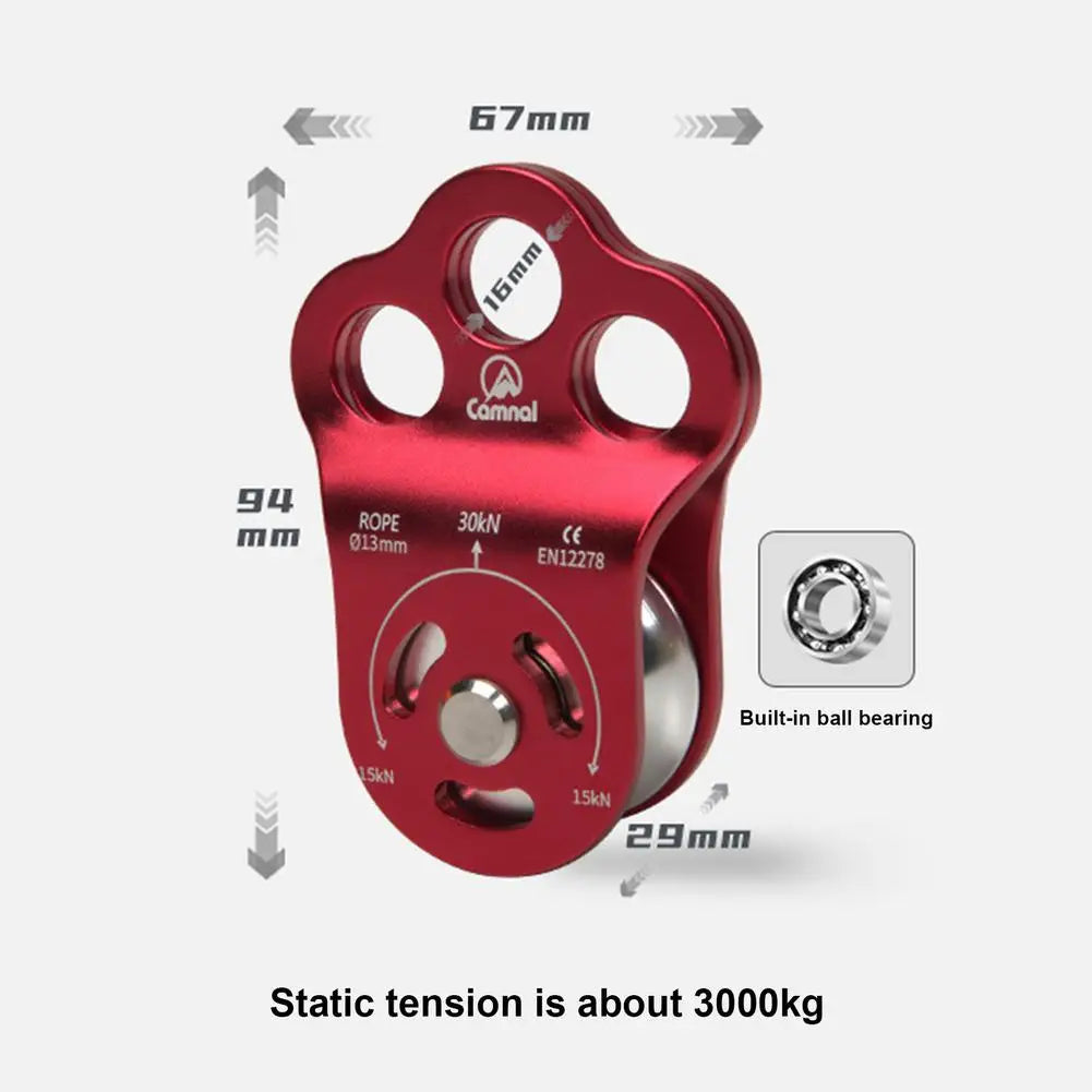 Climbing Pulley 30  3-Hole Double Bearing Pulley Mountaineering7075 Aviation Alumi