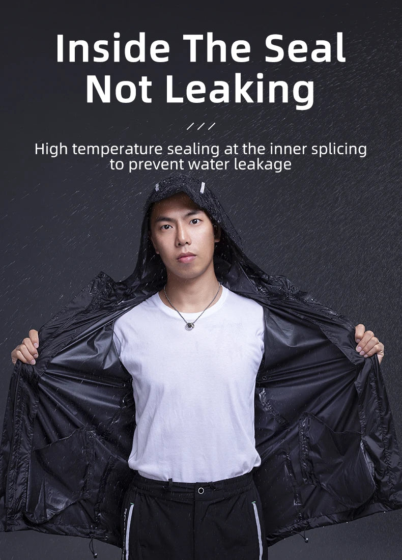 Waterproof Jacket Men Breathable Reflective Hooded Raincoat
