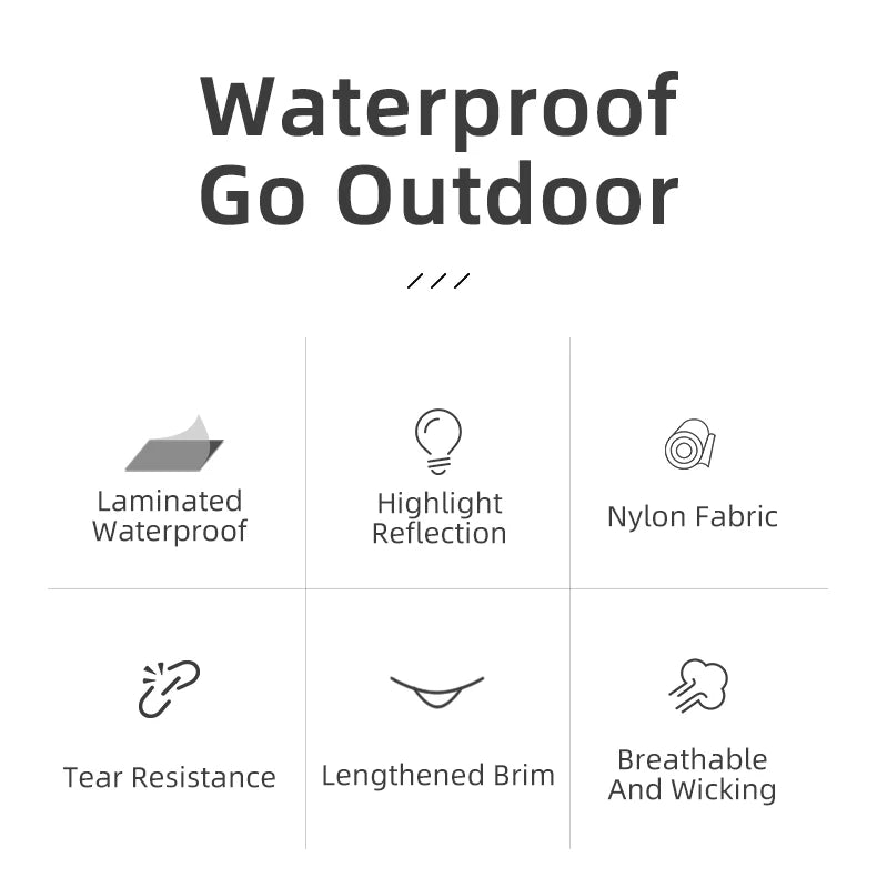 Waterproof Jacket Men Breathable Reflective Hooded Raincoat