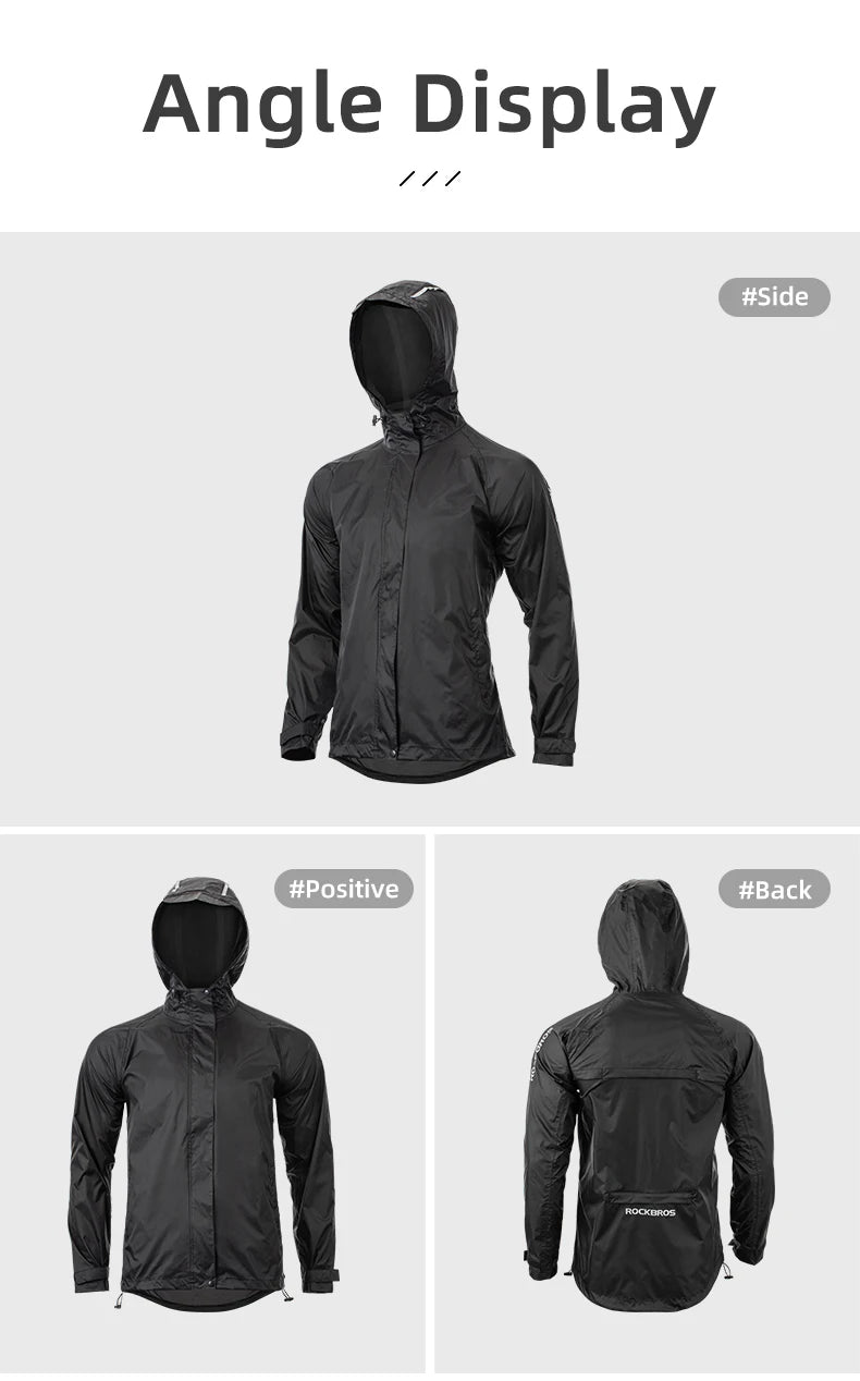 Waterproof Jacket Men Breathable Reflective Hooded Raincoat