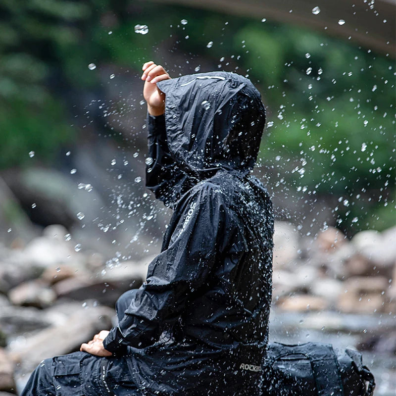 Waterproof Jacket Men Breathable Reflective Hooded Raincoat