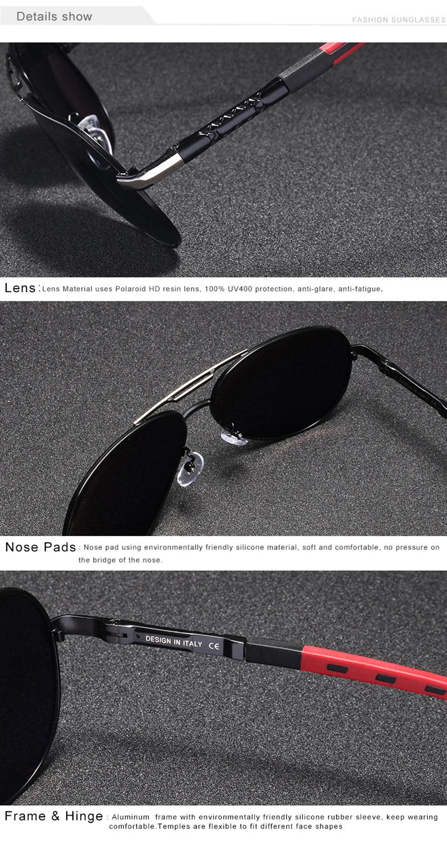 Aluminum Polarized Sunglasses  Driving Glasses Pilot Sun Glasses