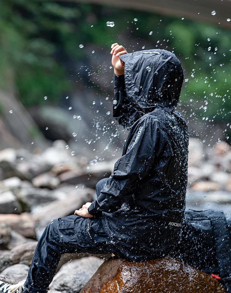 Waterproof Jacket Men Breathable Reflective Hooded Raincoat
