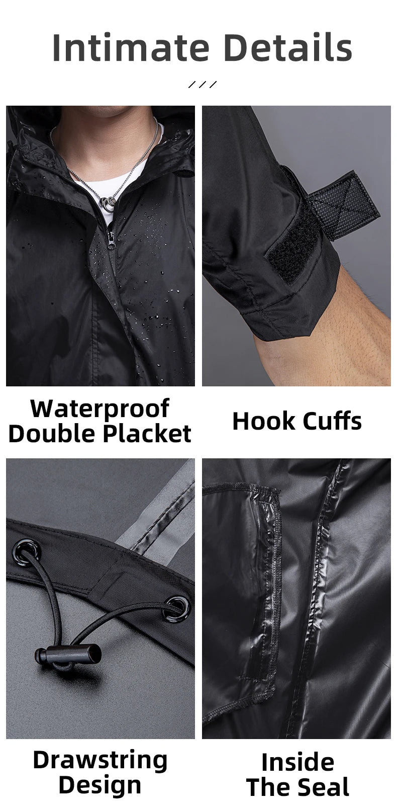 Waterproof Jacket Men Breathable Reflective Hooded Raincoat