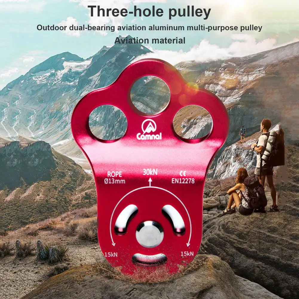 Climbing Pulley 30  3-Hole Double Bearing Pulley Mountaineering7075 Aviation Alumi