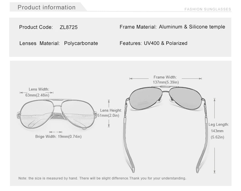 Aluminum Polarized Sunglasses  Driving Glasses Pilot Sun Glasses