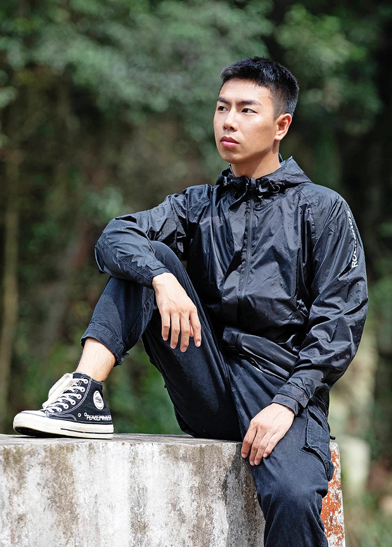 Waterproof Jacket Men Breathable Reflective Hooded Raincoat