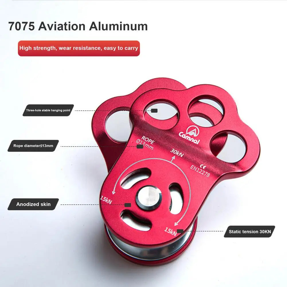 Climbing Pulley 30  3-Hole Double Bearing Pulley Mountaineering7075 Aviation Alumi