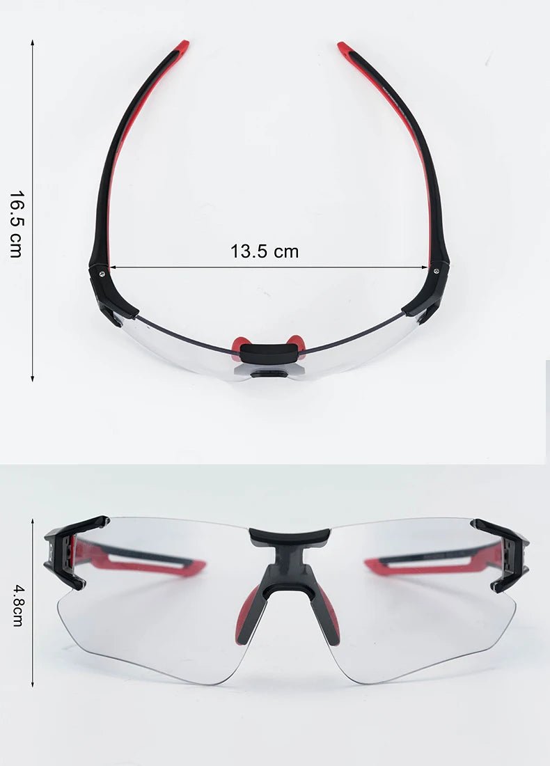 Photochromic Cycling Glasses UV400 Outdoors Sports Bicycle Sunglasses Frameless