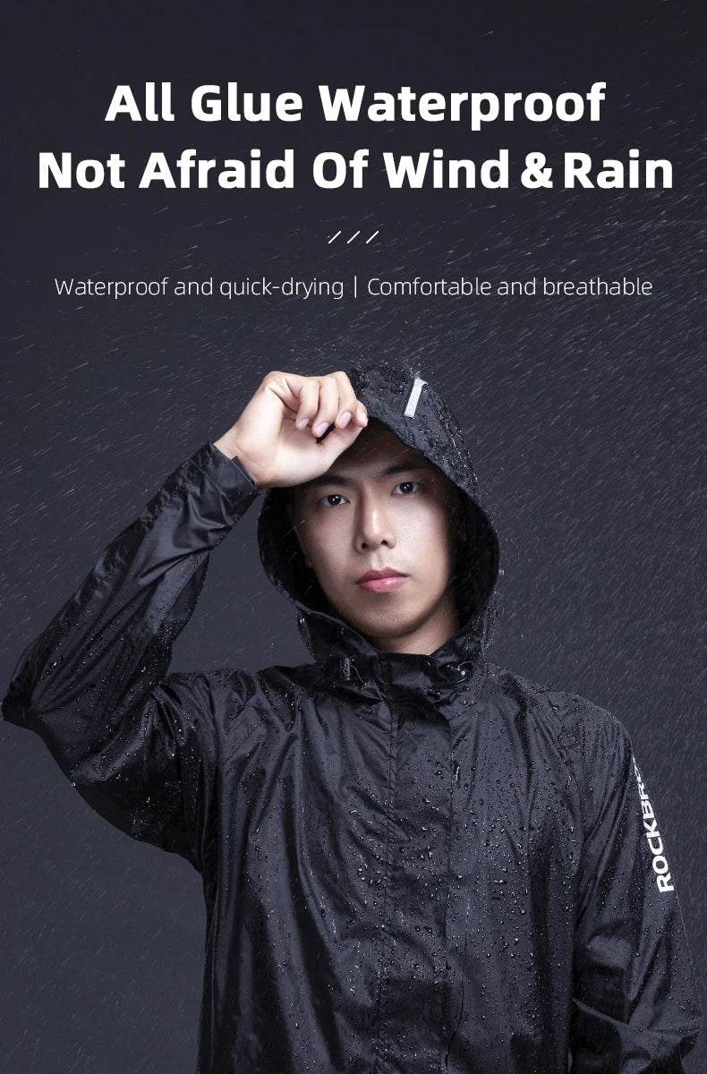 Waterproof Jacket Men Breathable Reflective Hooded Raincoat