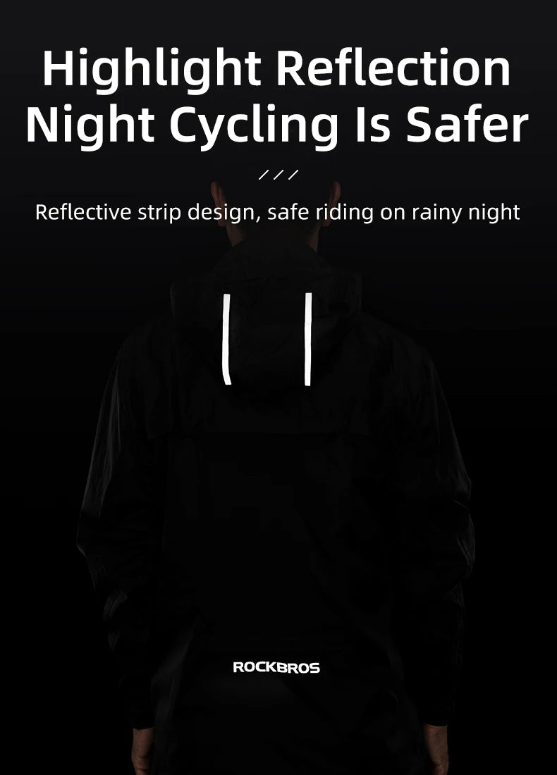 Waterproof Jacket Men Breathable Reflective Hooded Raincoat