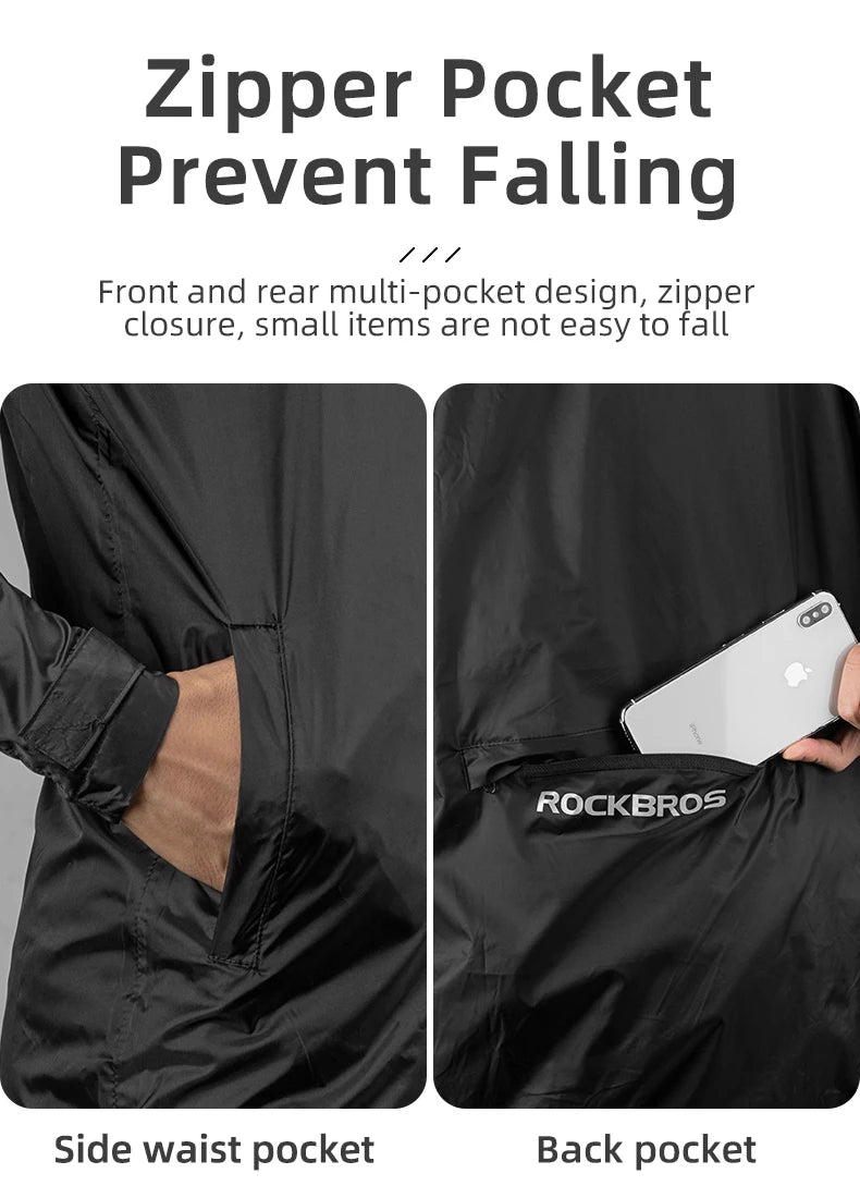 Waterproof Jacket Men Breathable Reflective Hooded Raincoat
