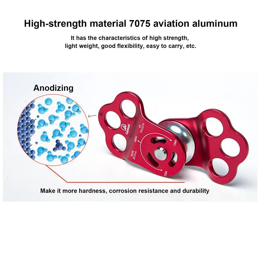 Climbing Pulley 30  3-Hole Double Bearing Pulley Mountaineering7075 Aviation Alumi