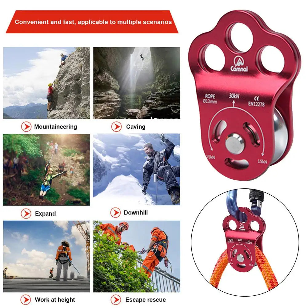 Climbing Pulley 30  3-Hole Double Bearing Pulley Mountaineering7075 Aviation Alumi