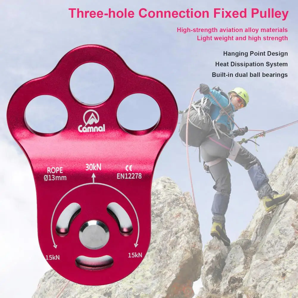 Climbing Pulley 30  3-Hole Double Bearing Pulley Mountaineering7075 Aviation Alumi