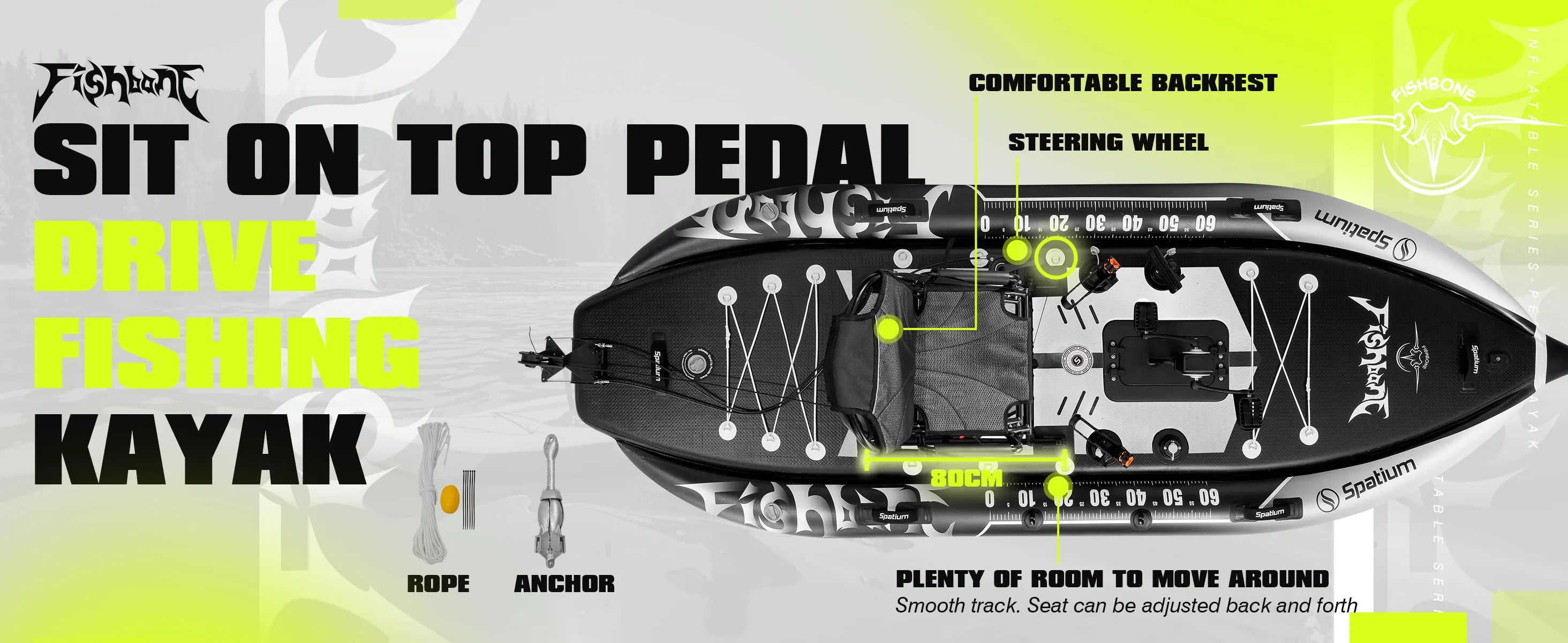 Pedal Drive Kayak Capacity 660LBS