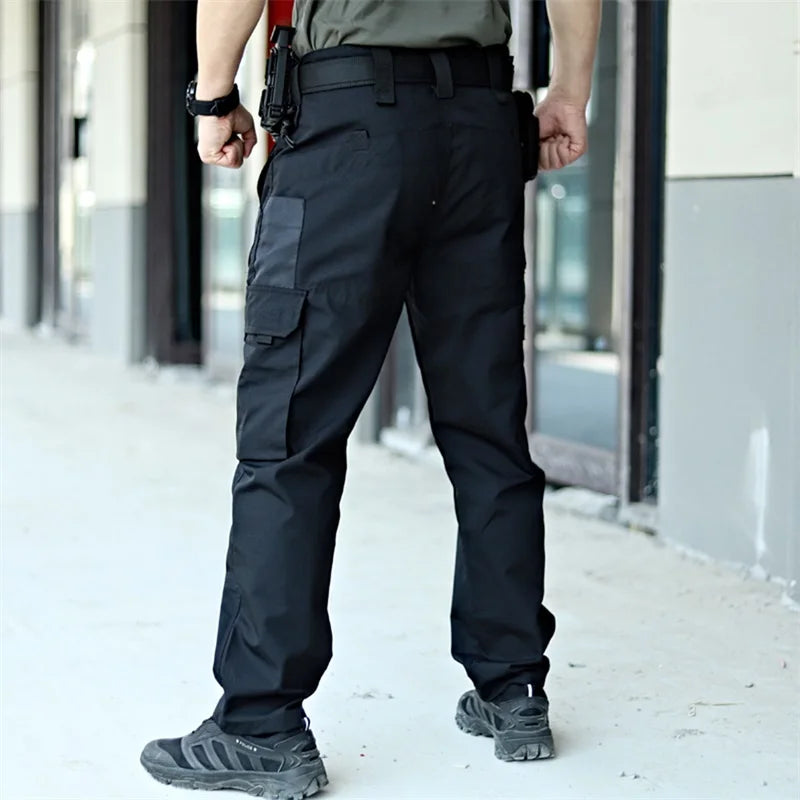 Men s Tactical Cargo Pants Lightweight Elastic Waist Outdoor Work Trousers