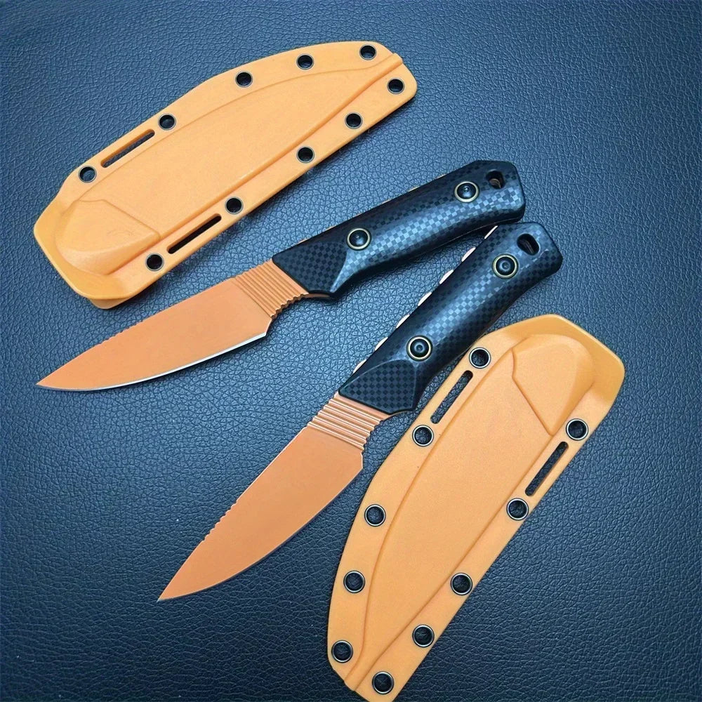 Orange Fixed Blade Knife D2  Blade S
