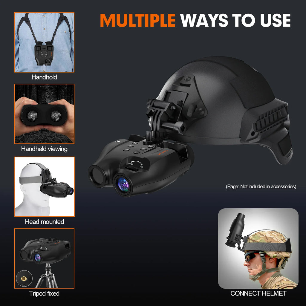 Night Vision Binoculars Featuring Adjustable Brightness 5x Zoom And 1080p