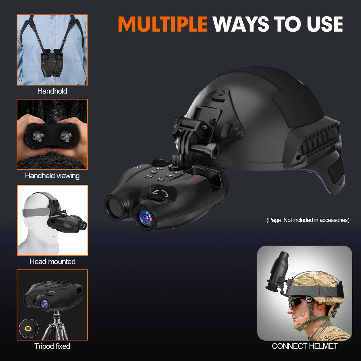 Night Vision Binoculars Featuring Adjustable Brightness 5x Zoom And 1080p