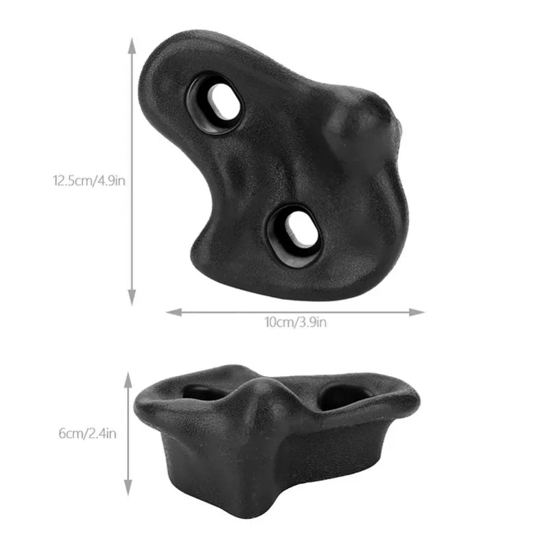 10PCS Plastic Textured Rock Climbing  Rocks Wall  Kids Assorted Kit Bolt Black