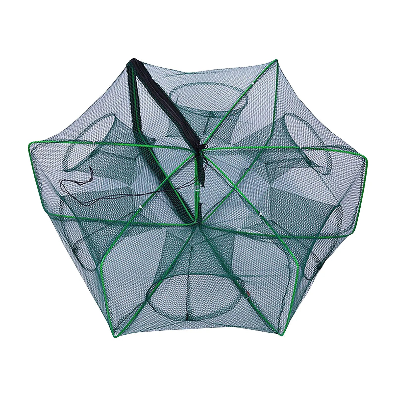 Folding fish cage trap fishing tool kit fish shrimp crayfish crab fishing net nylon material