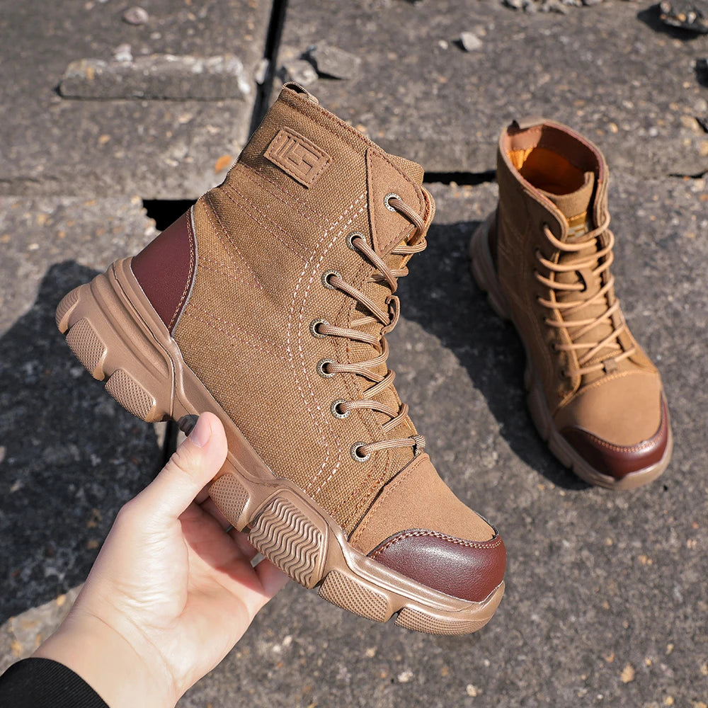 Canvas Light Breathable Work Steel Toe Shoes