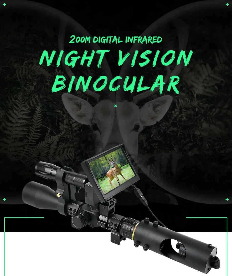 Night Vision Riflescope Hunting Scopes 850nm Infrared LED IR Waterproof Night Vision Hunting Camera