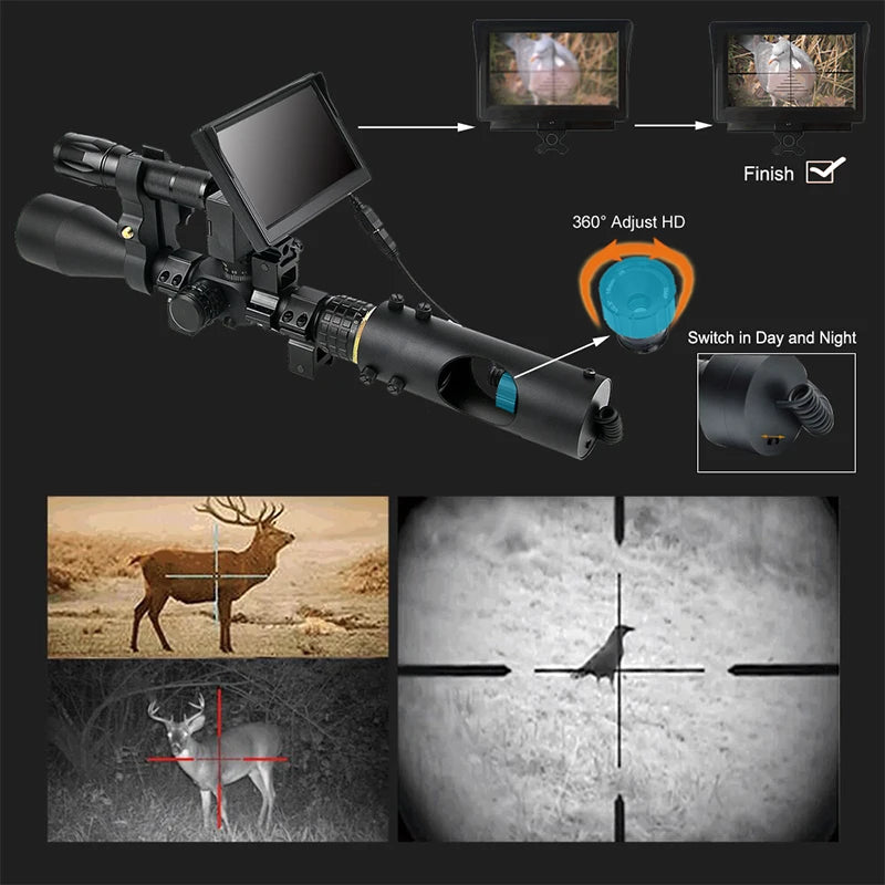 Night Vision Riflescope Hunting Scopes 850nm Infrared LED IR Waterproof Night Vision Hunting Camera