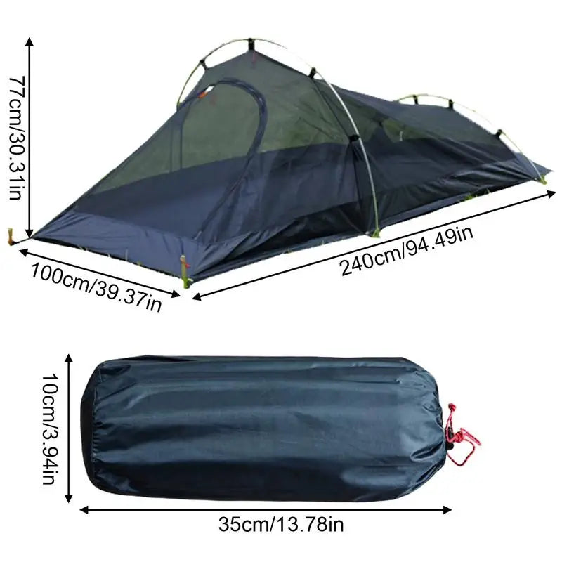Camping Backpacking Tent 1 Person Tent Breathable Mesh Hiking Mountain Hunting Backpacking Tents To Windproof And Waterproof
