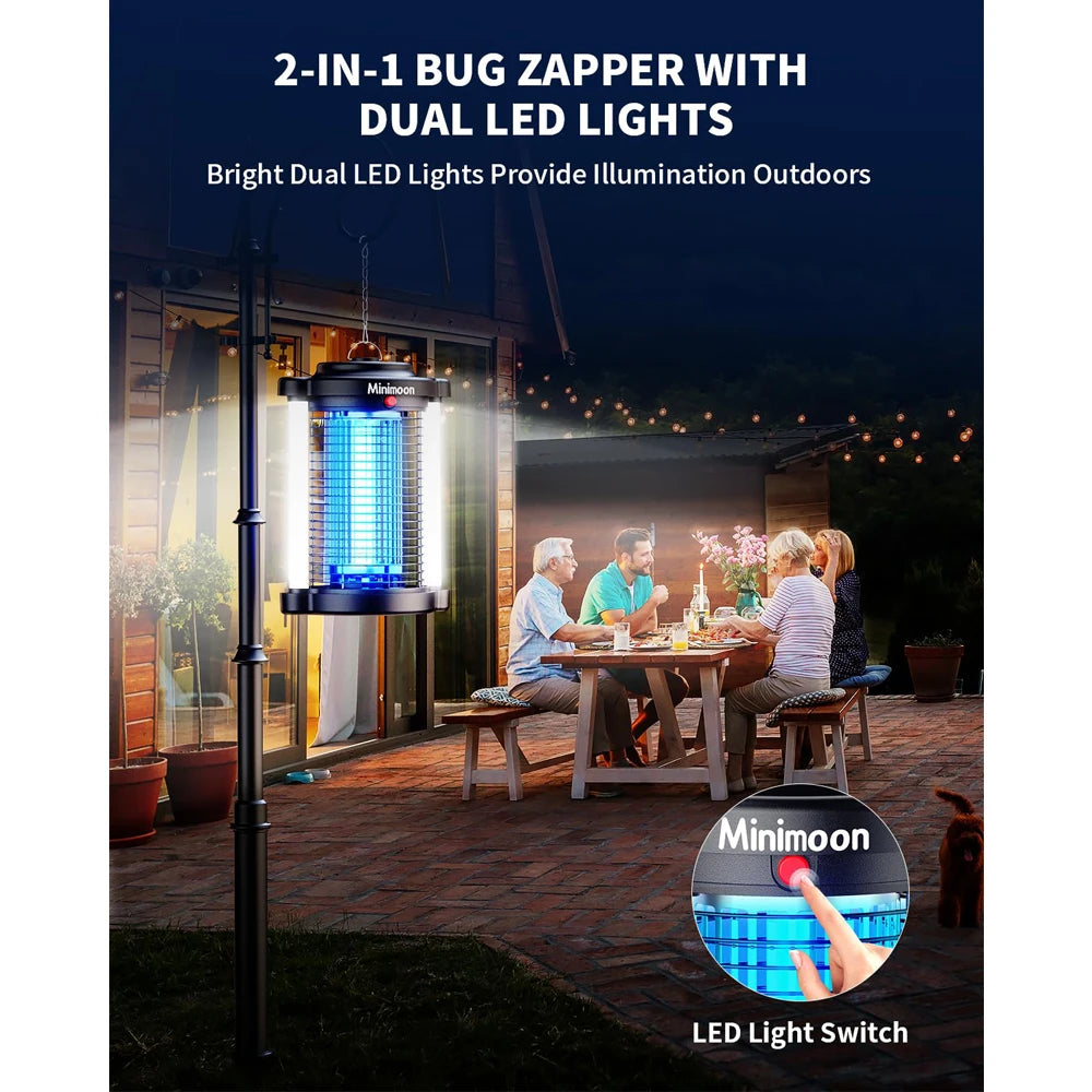 Bug Zapper Outdoor Mosquito Zapper with Dual LED Light 4200V Fly Zapper 15W Electric