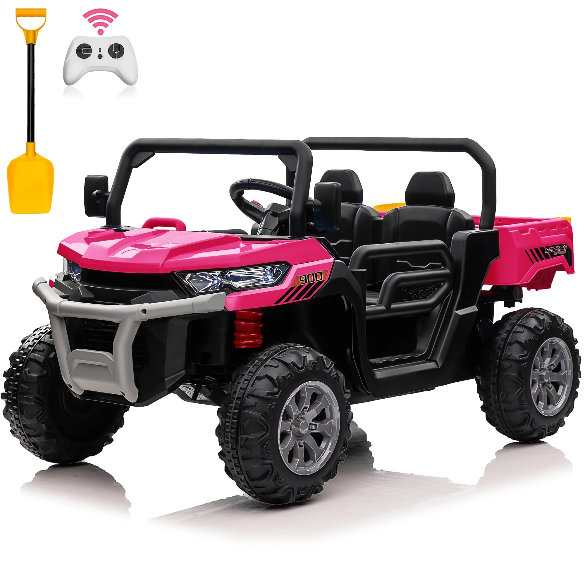 24V Ride on Dump Truck, 2 Seater Kids UTV Electric Car w/2.4G Remote Control, 4 Wheeler,