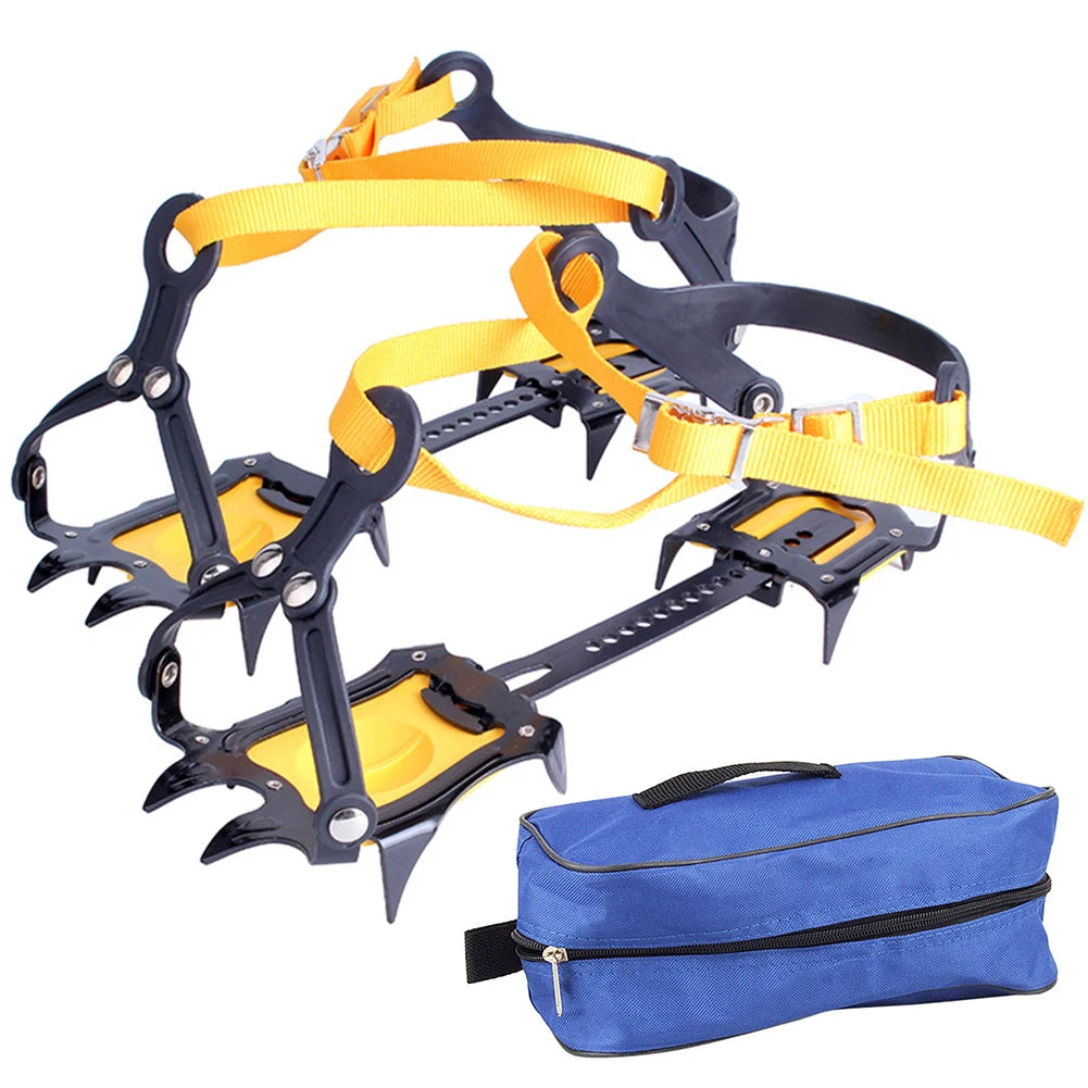 1 Pair Ice Crampons Stainless Steel 10 Teeth Snow Grips Crampons