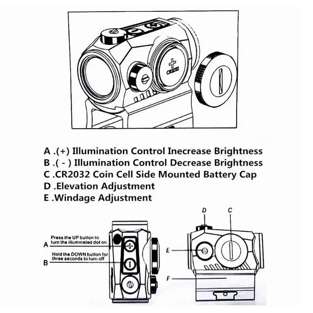 1X20mm Red Dot Sight 2MOA