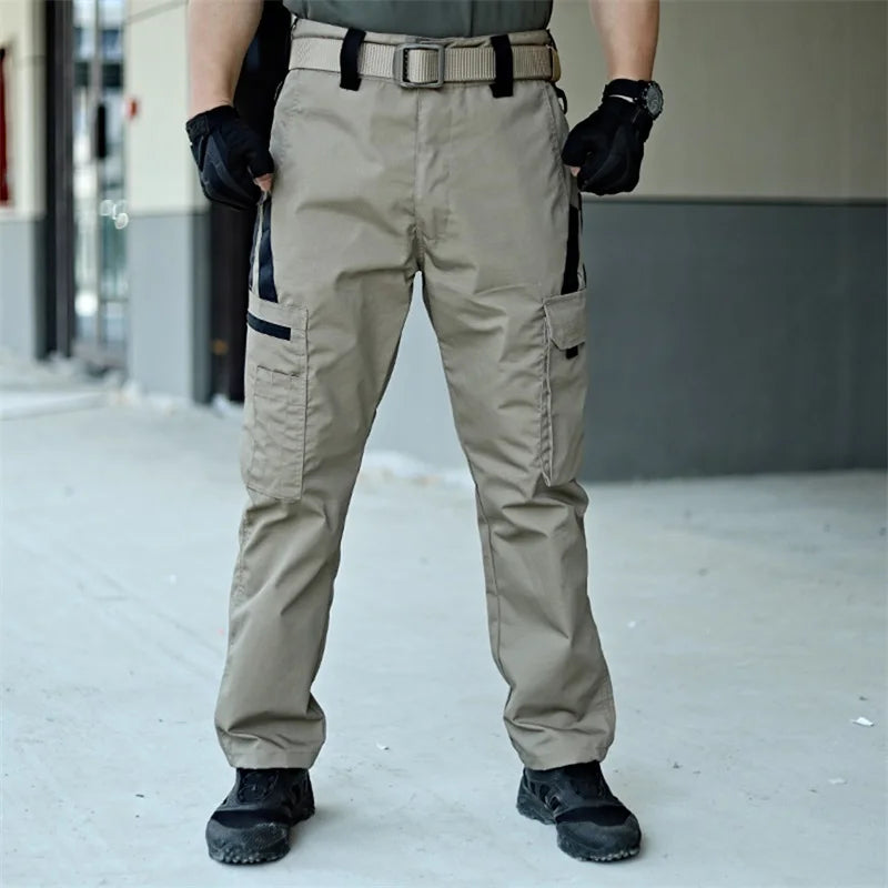 Men s Tactical Cargo Pants Lightweight Elastic Waist Outdoor Work Trousers