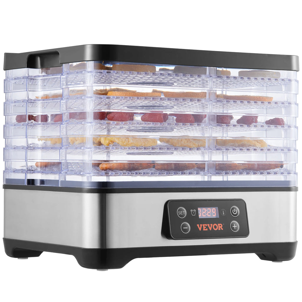 5 Tray Food Dehydrator Machine 300W Stainless Steel Electric Food Dryer
