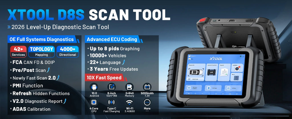 Car Diagnostic Tool Key Programmer OBD2 Automotive Scanner ECU Coding Topology Map with 42+