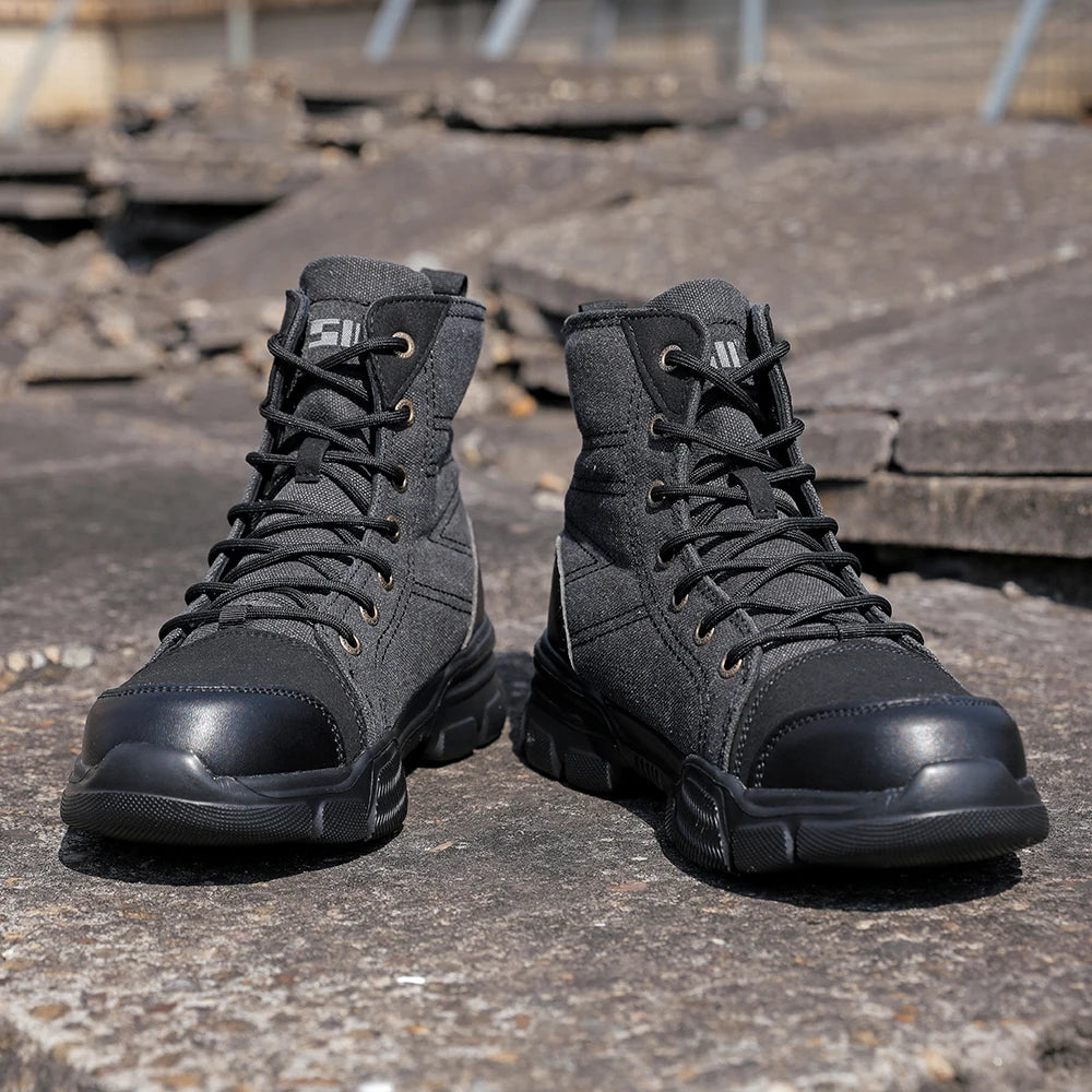 Canvas Light Breathable Work Steel Toe Shoes