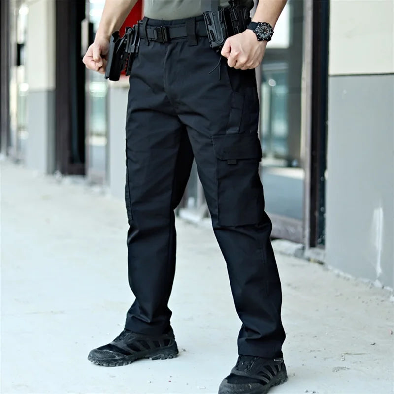 Men s Tactical Cargo Pants Lightweight Elastic Waist Outdoor Work Trousers