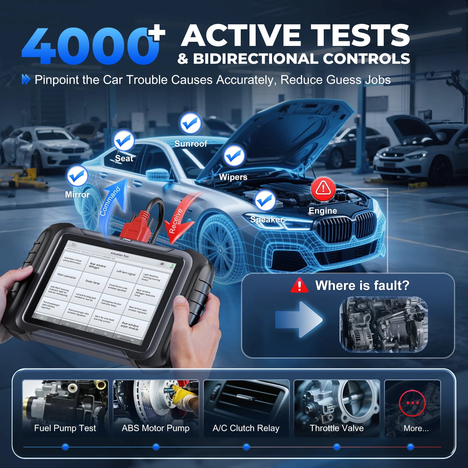 Car Diagnostic Tool Key Programmer OBD2 Automotive Scanner ECU Coding Topology Map with 42+