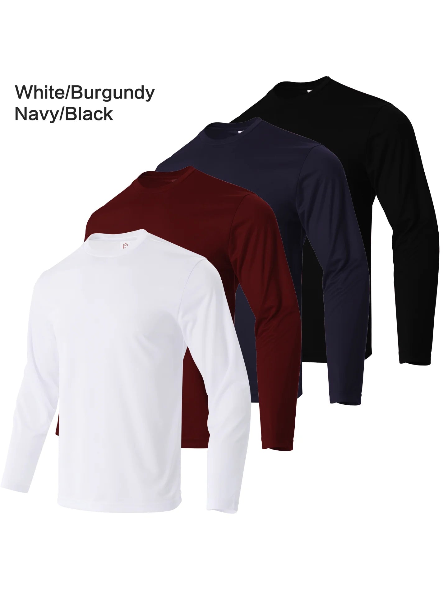 4-piece men's quick drying sports and fitness T-shirt long sleeved