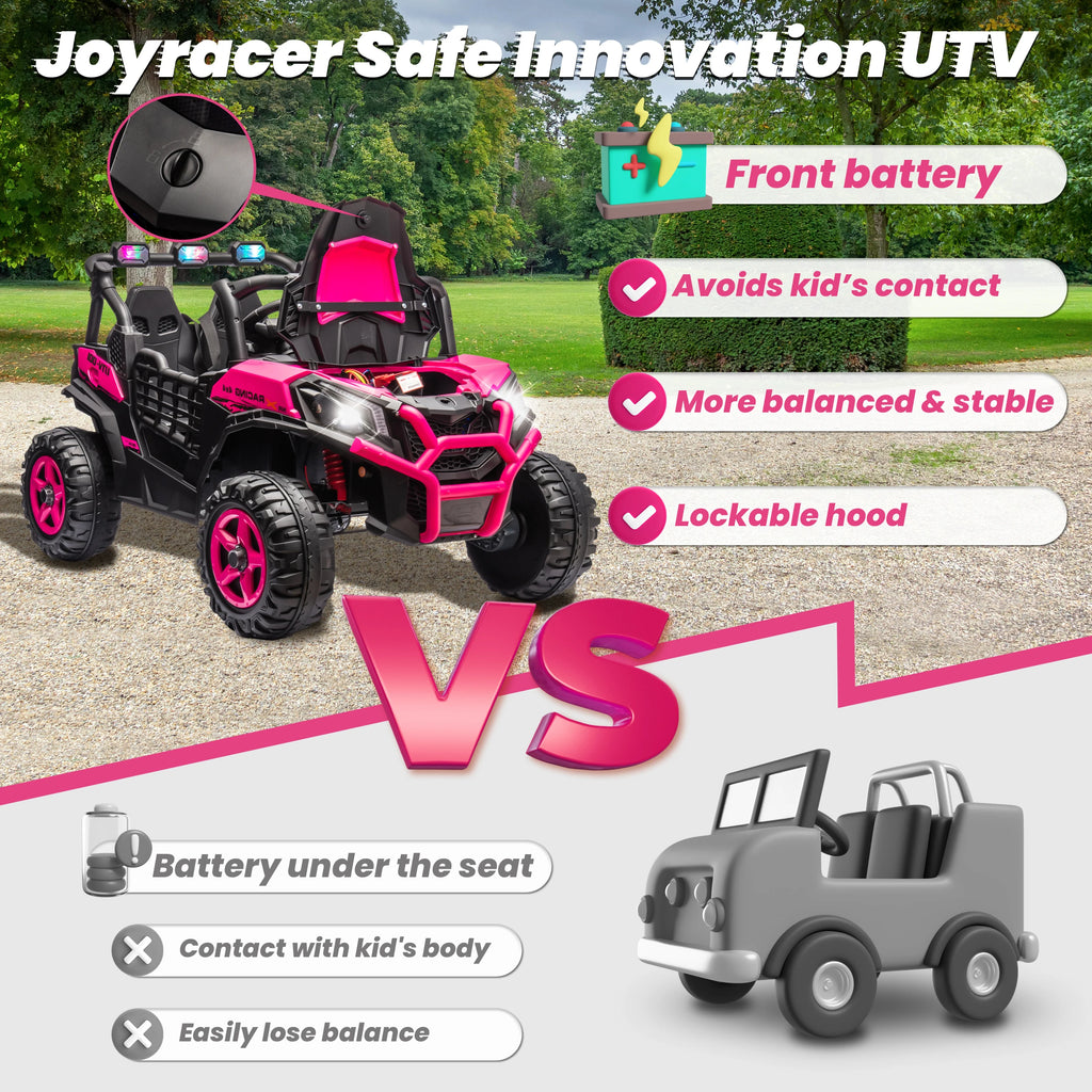 24V XL 2 Seater Ride on Toys Car, 2WD/4WD Switchable Off-Road  Battery Power, 3-Speed Remote Control