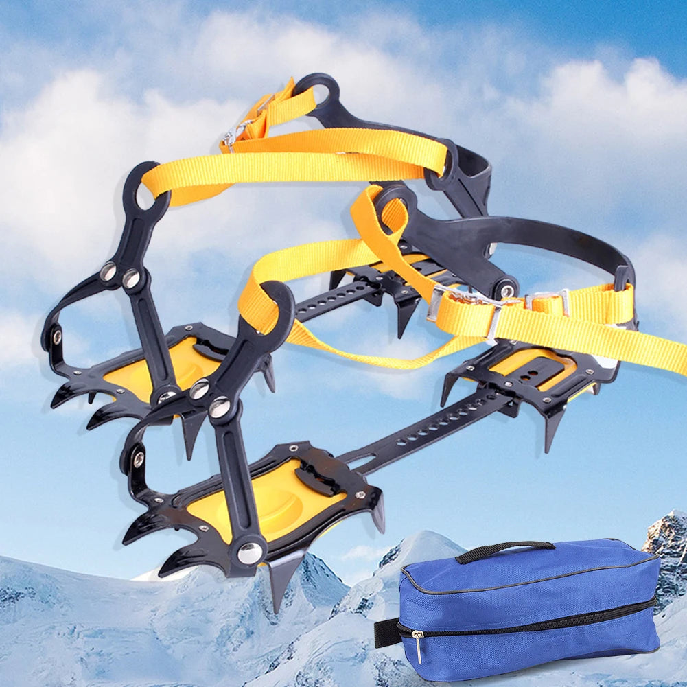 1 Pair Ice Crampons Stainless Steel 10 Teeth Snow Grips Crampons