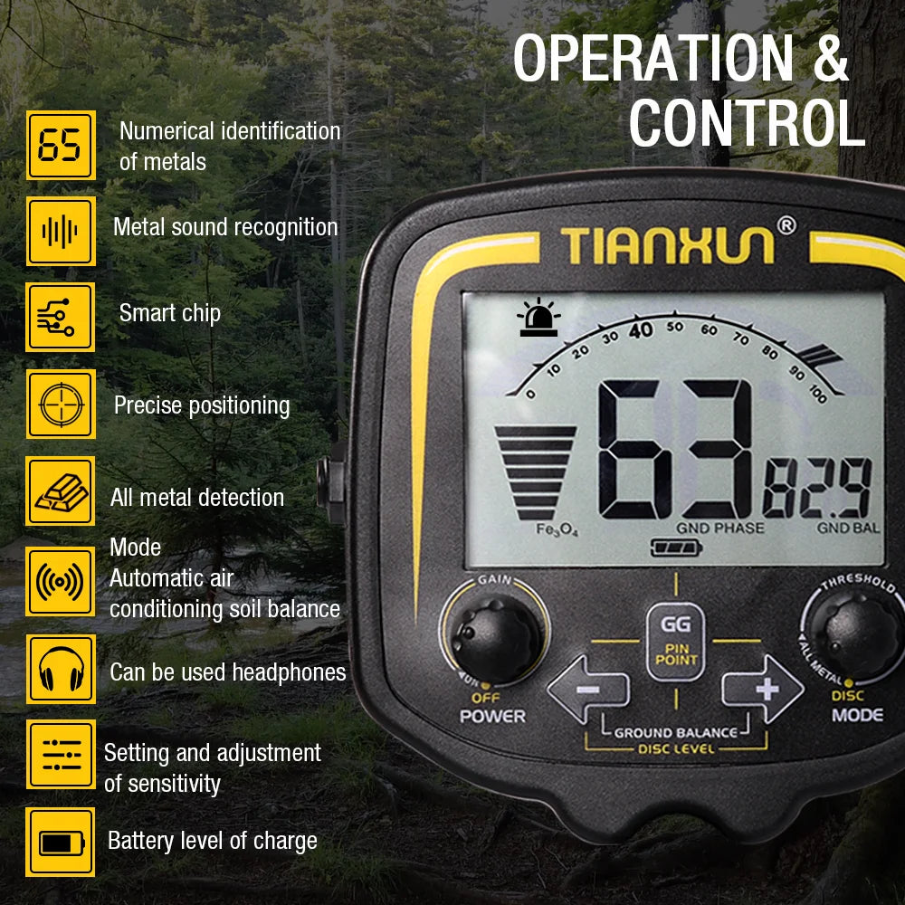 Metal Detector Professional Accuracy Scanner Search Finder Gold Detector 2.5m Depth