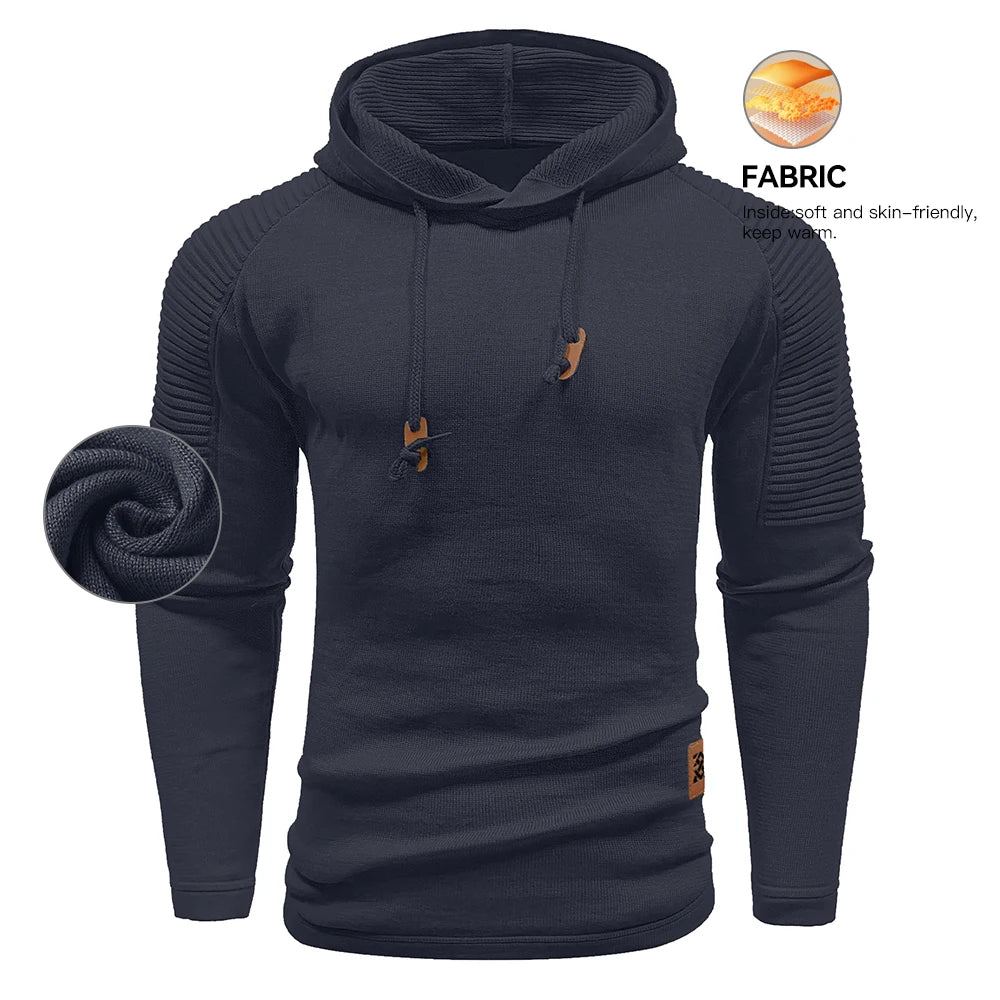 Men's Sweatshirt Spring Casual Knit Pullover Sweater Hoodies Drawstring Hooded