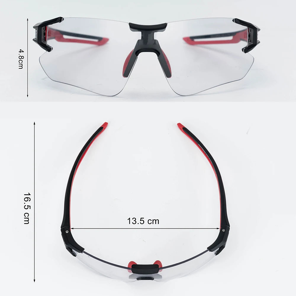 Photochromic Cycling Glasses UV400 Outdoors Sports Bicycle Sunglasses Frameless