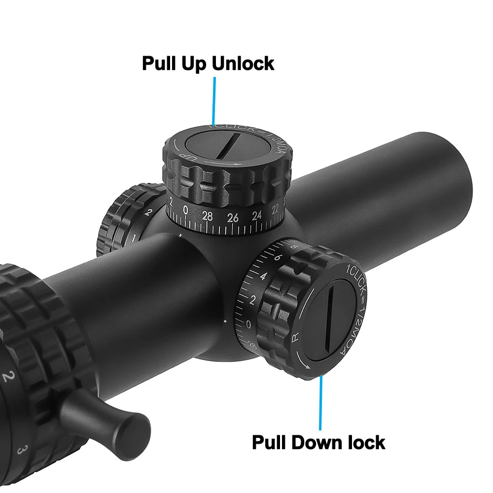 1-5X24 Tactical Optical Scope Red and Green Illuminated  Compact Scope Sight