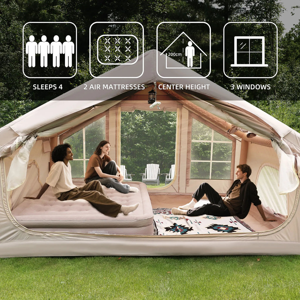Inflatable 6 Person Camping  tent Quick Setup