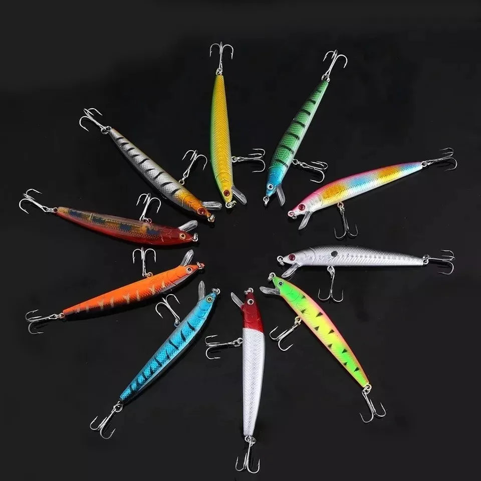 10PCS Minnow Fishing Lure Lifelike CrankBait Hard Bait for Freshwater Saltwater Fishing Carp Fishing Fishing Tackle